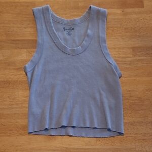 Brandy Melville Light Blue Ribbed Tank Top